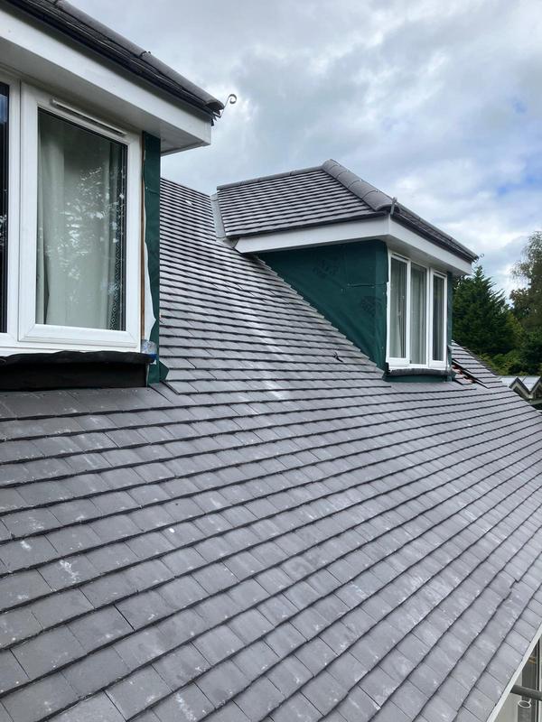 Natural Slate Re-Roof with Chimney Stacks, SwanDor Dorset