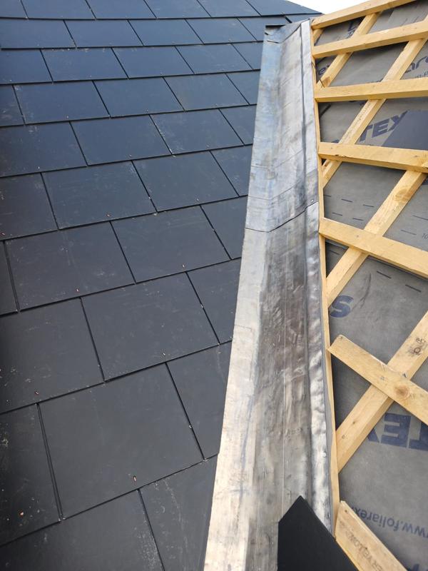 Natural Slate Re-Roof with Lead Valley, SwanDor Dorset
